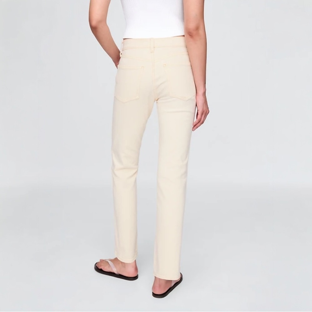 NWT GAP High Rise '90s Slim Straight Jeans in color Sand Beige - Picture 4 of 6